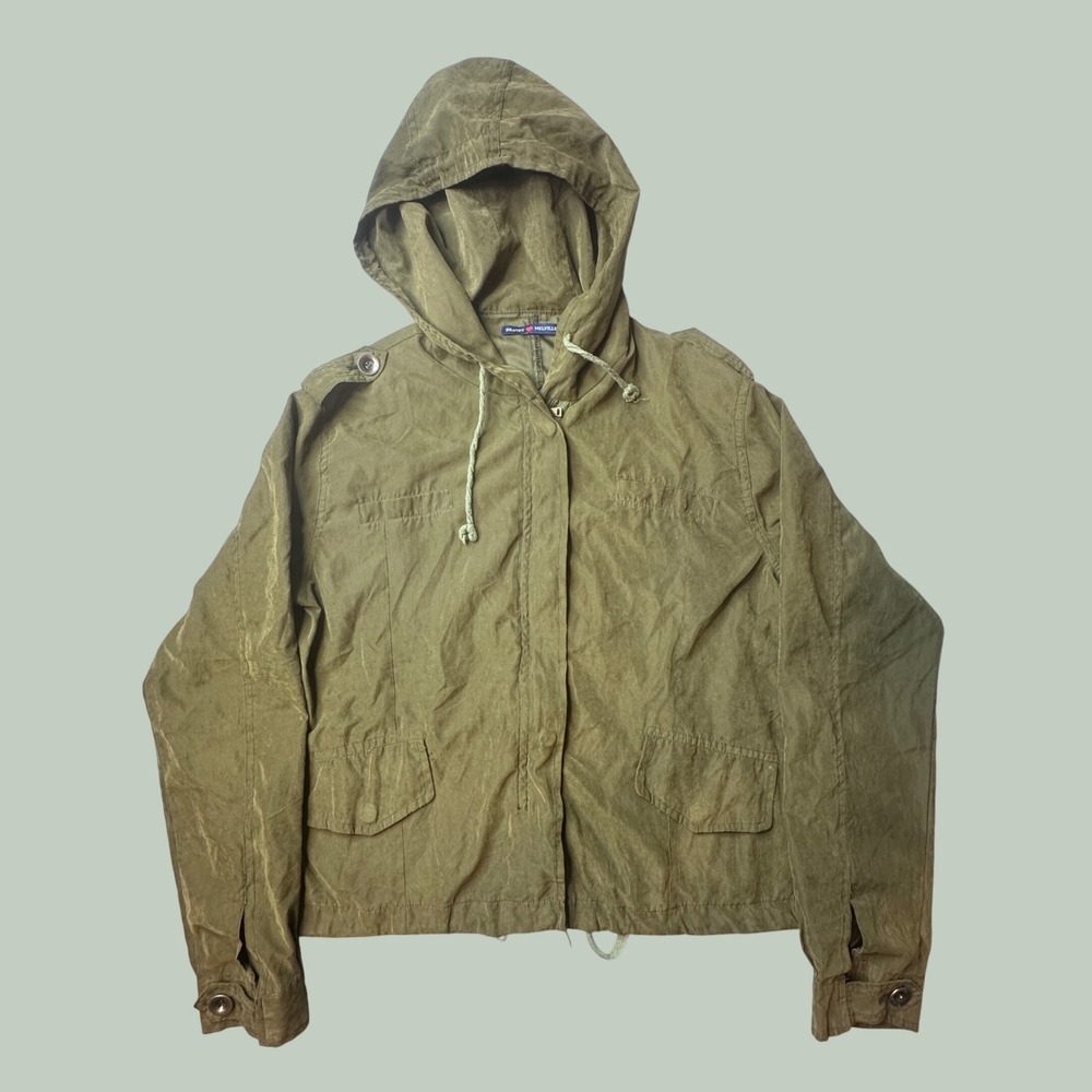 Brandy Melville Utility Jacket Womens One Size Military Field Olive Green Crop